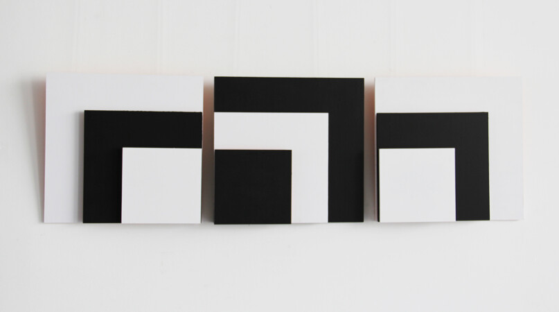 VISUAL. Trípico. Acrílico. S/tablas. 60x60cms c/u. 2019