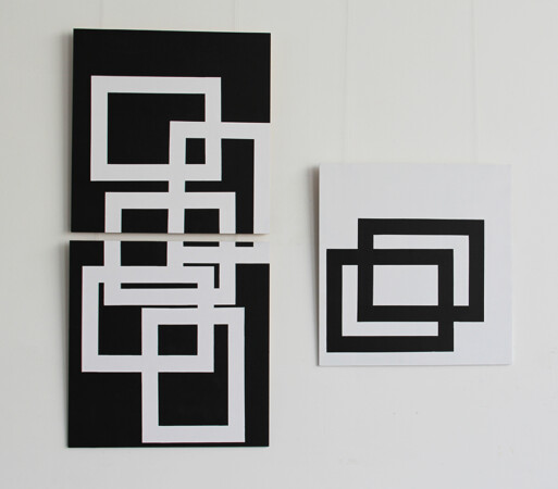 PERCIBIR. Tríptico. Acrílico. S/Tabla.60x60cm. 2019