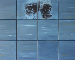 APOROFOBIA. Políptico. Transferencia dibujo de línea intrínseca y acrílico s/tela. 60x80cm. 2018