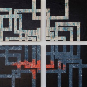 DESTINO II. Políptico nº I,II,III,VI. Técnica mixta s/Tabla. 60x60cm c/u. 2017